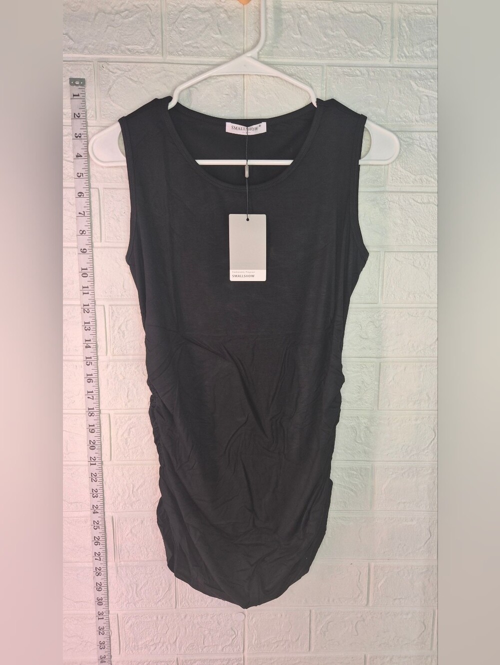 3 Count Smallshow Gray  Sleeveless Maternity Tank Top Ruched Sides Scoop Neck S